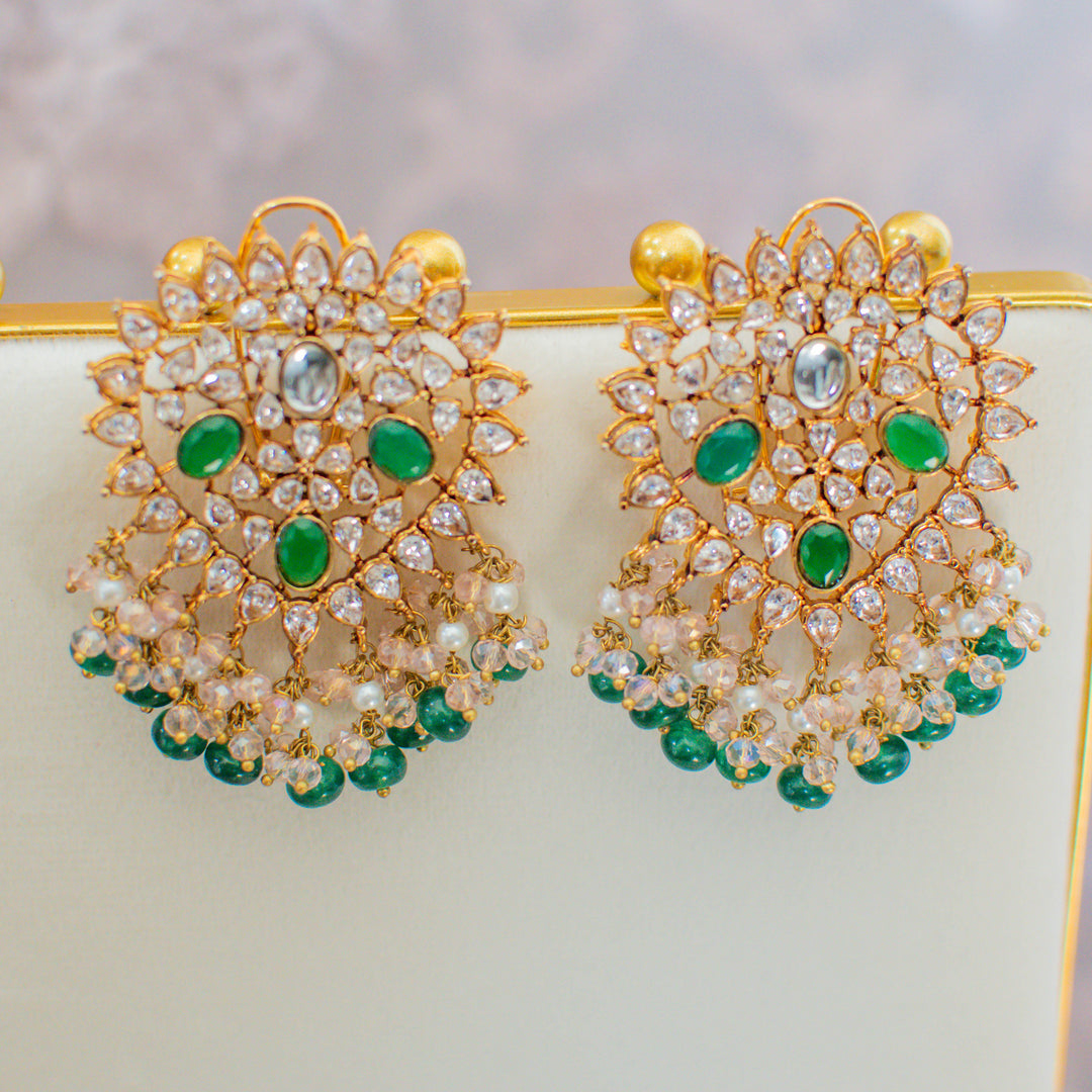 Zaryab Set - Emerald & Pink