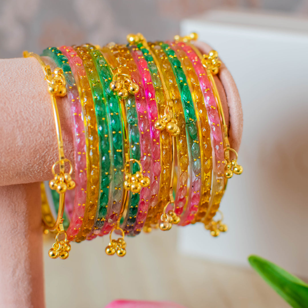 Myra Raindrop Bangles - Multicolor