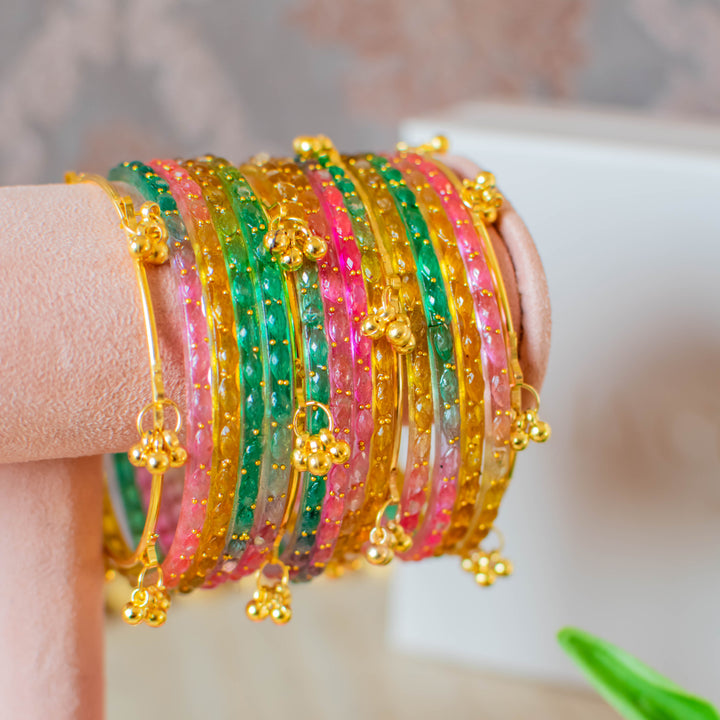 Myra Raindrop Bangles - Multicolor