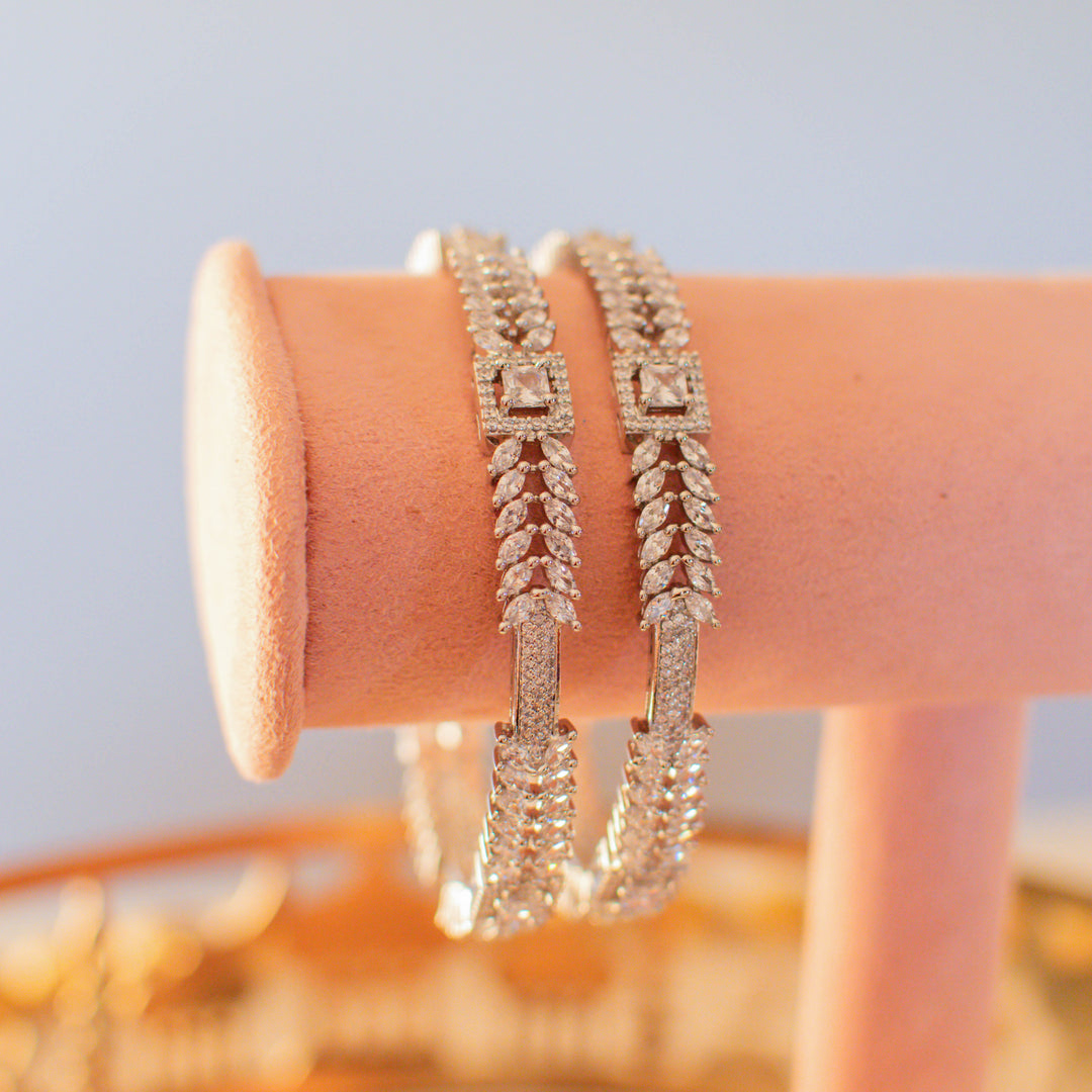 Millie Bangles - CZ Silver Plating