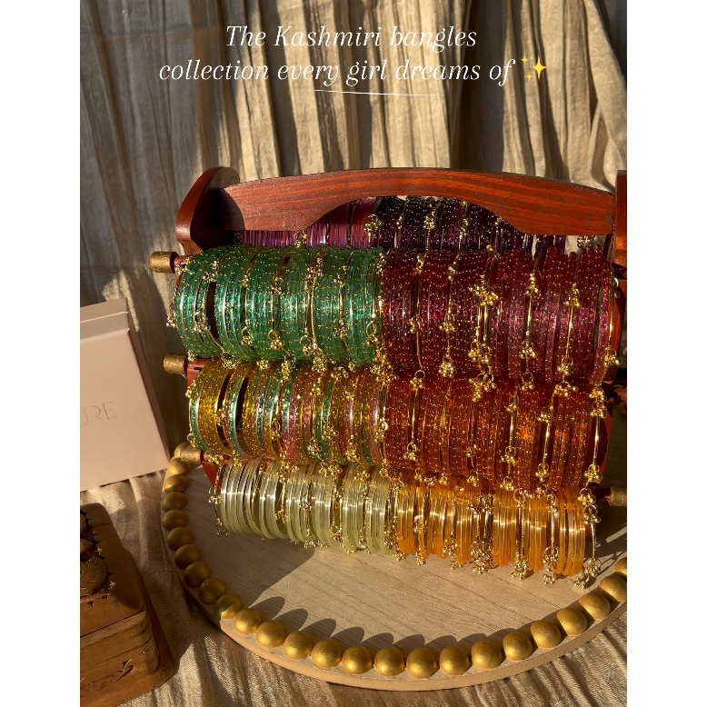 Myra Raindrop  Bangles - Maroon