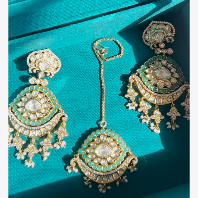 Prachi Earrings & Teekah Set