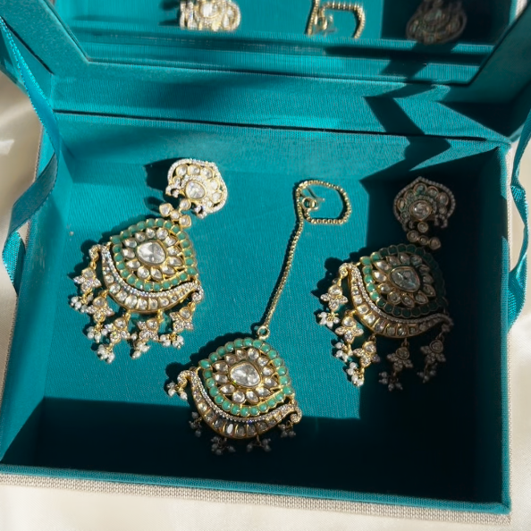 Prachi Earrings & Teekah Set