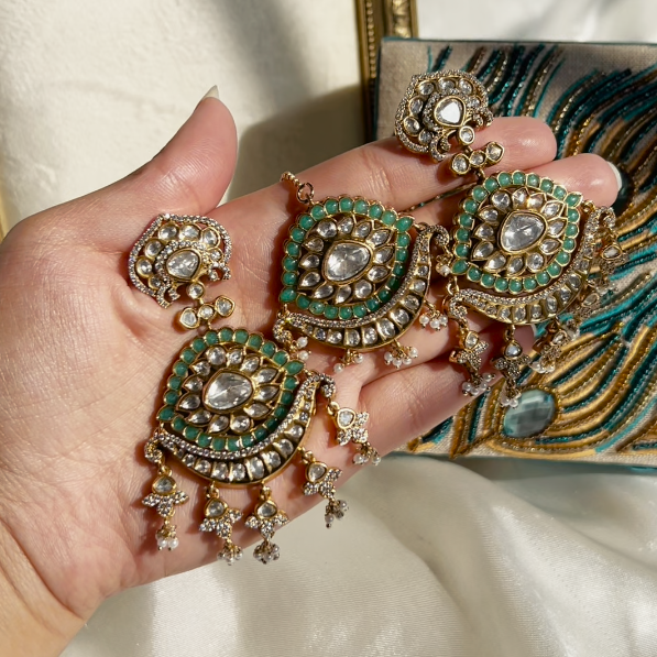 Prachi Earrings & Teekah Set