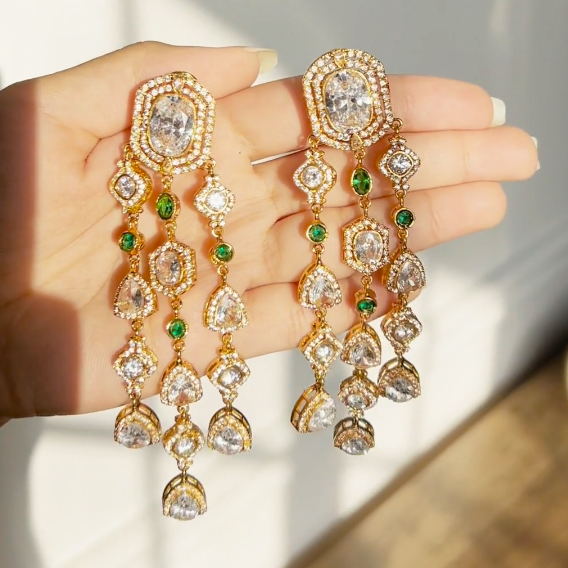 Fareeha Earrings & Teekah Set - Available in 2 Plating Options