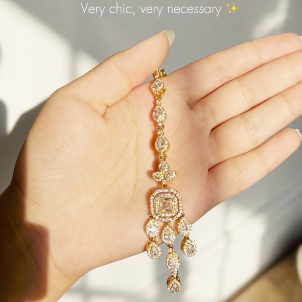Fareeha Earrings & Teekah Set - Available in 2 Plating Options