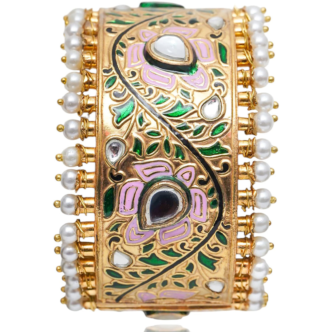 Brishna Bangles Pink & Green - Available in 3 Sizes