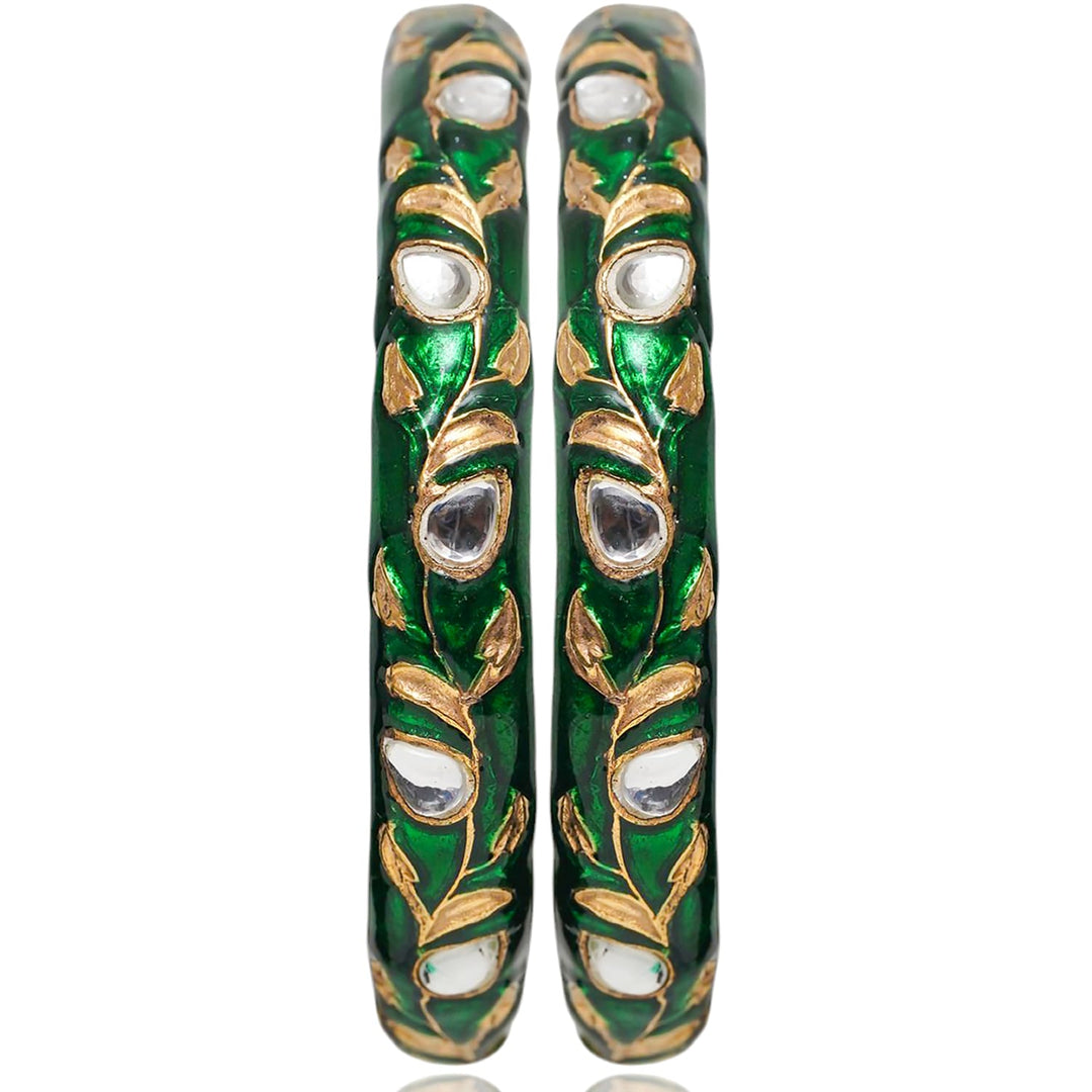 Brishna Bangles Pink & Green - Available in 3 Sizes