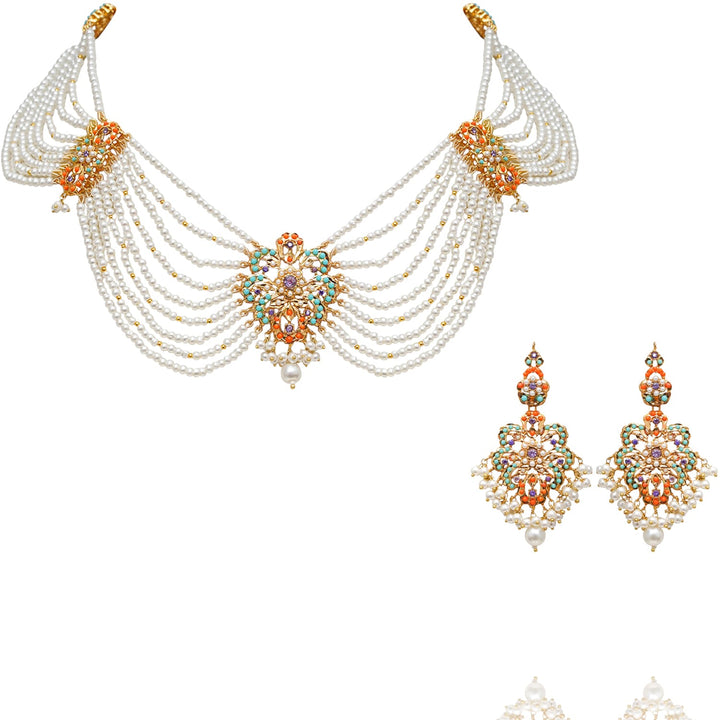 Eliah Set - Orange, Feroza & Amethyst