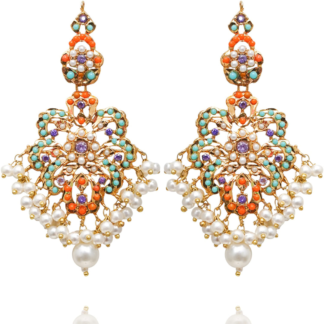 Eliah Set - Orange, Feroza & Amethyst
