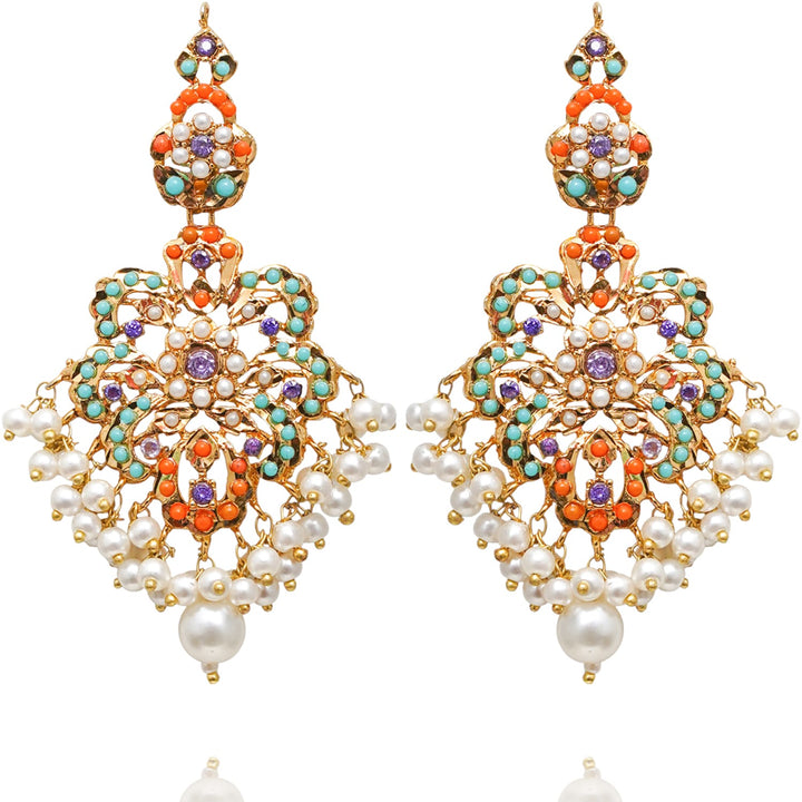 Eliah Set - Orange, Feroza & Amethyst