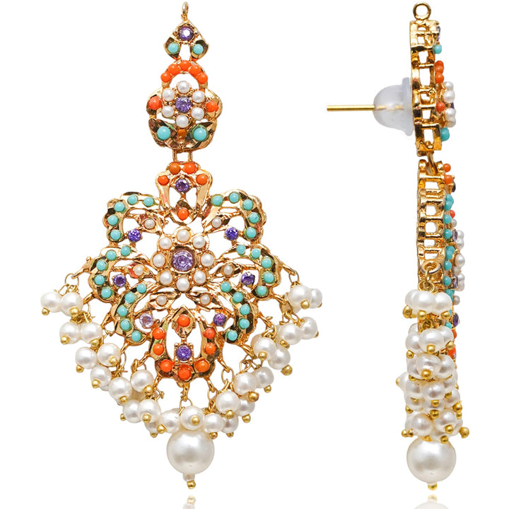 Eliah Set - Orange, Feroza & Amethyst