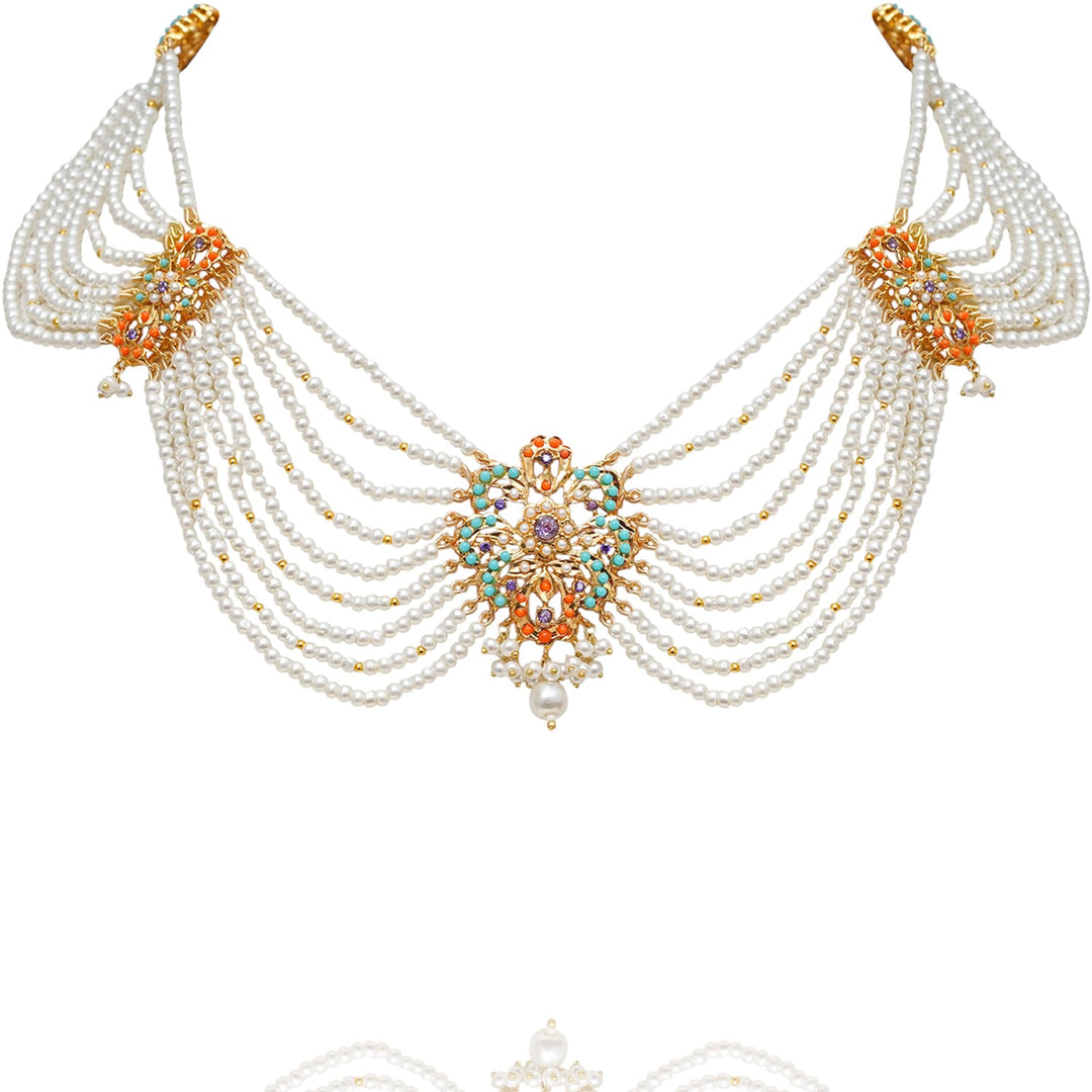 Eliah Set - Orange, Feroza & Amethyst