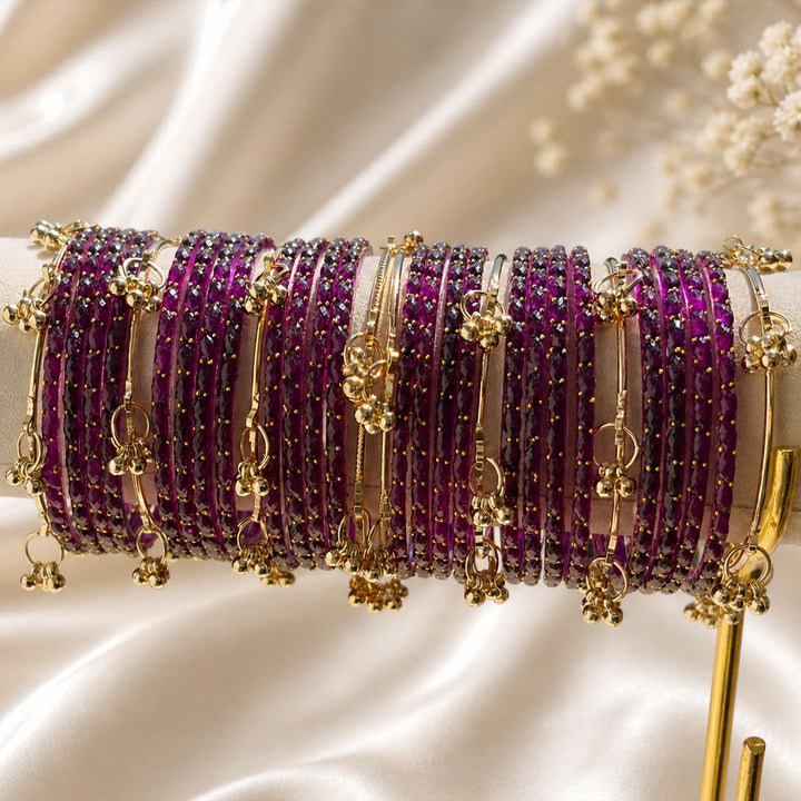 Myra Raindrop Bangles - Purple