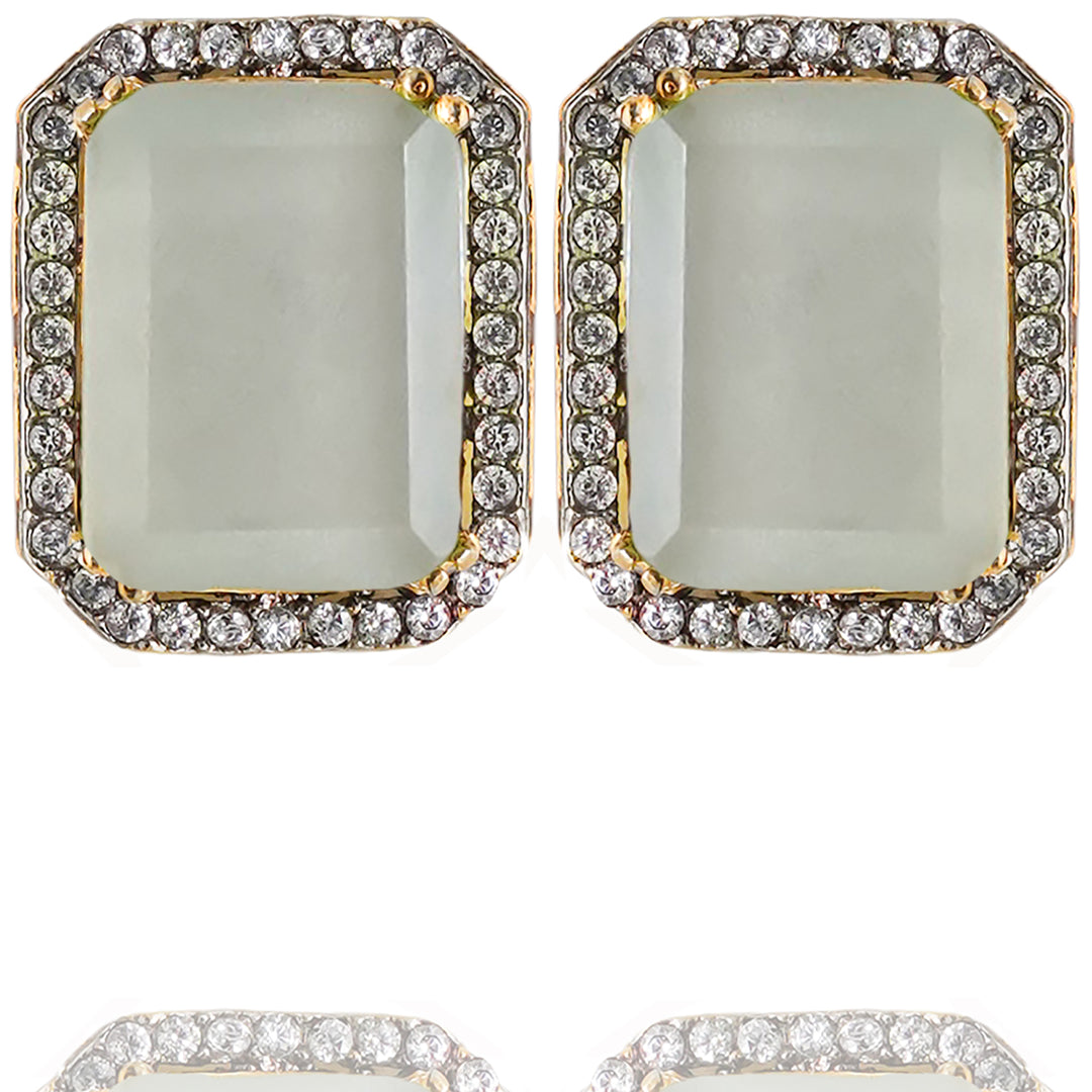 Alia Bhatt Set - Grey - Gold Plating