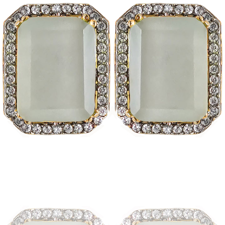 Alia Bhatt Set - Grey - Gold Plating
