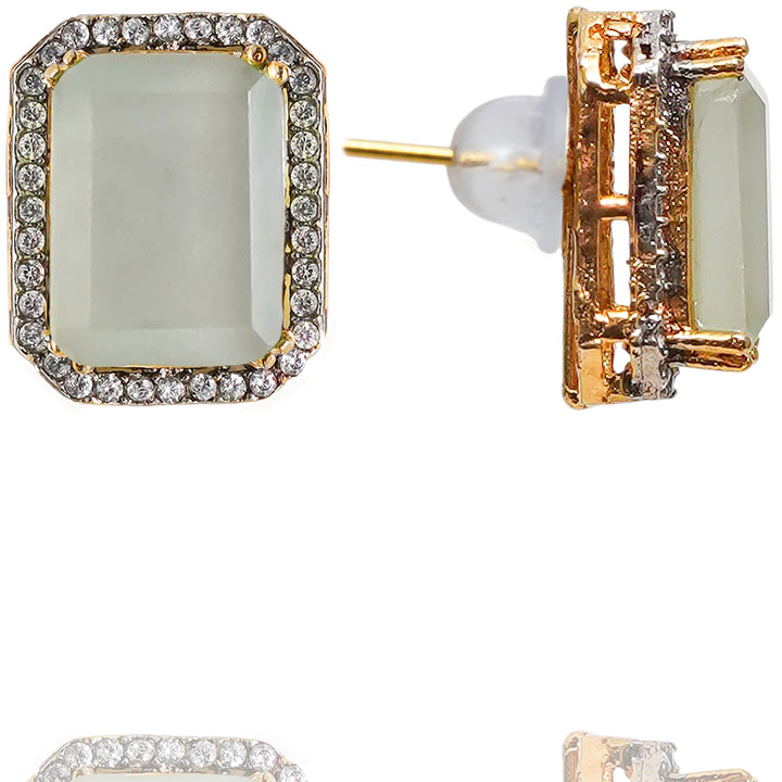 Alia Bhatt Set - Grey - Gold Plating