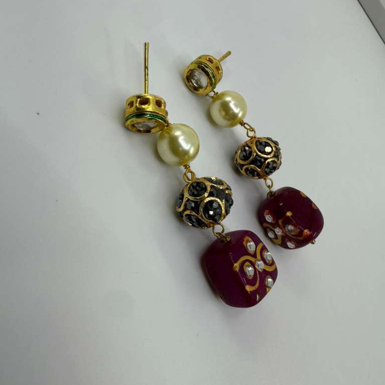 Rahila Earrings - Ruby
