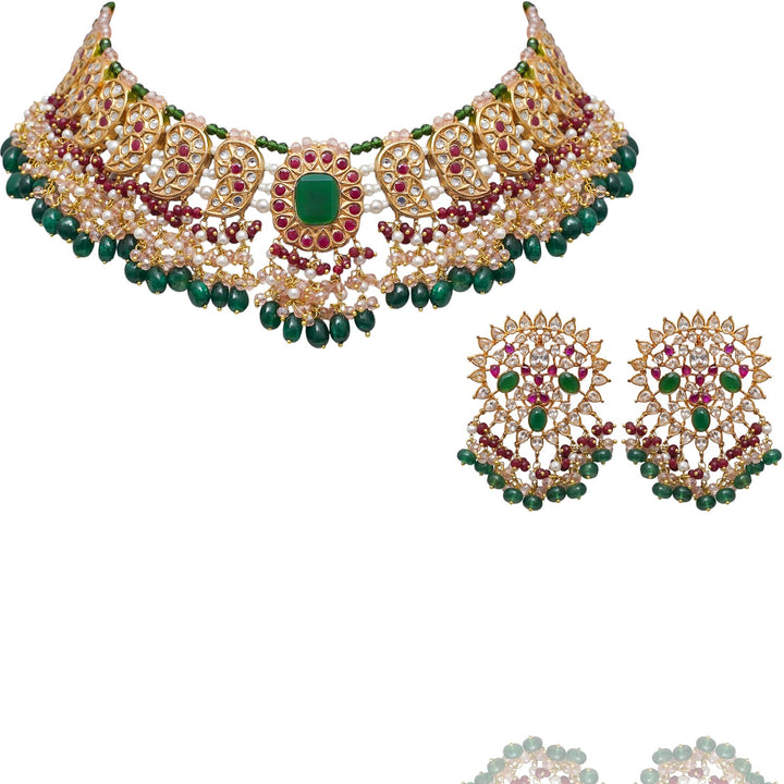 Zaryab Set - Emerald & Ruby