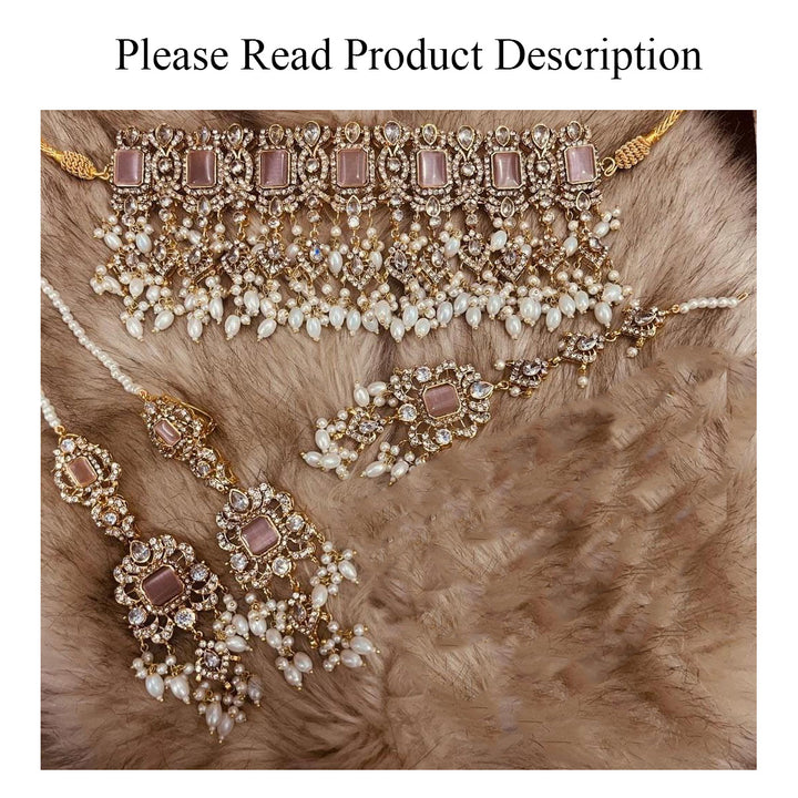 Custom Order- Serein Set- No jhoomar & w/sage green beads