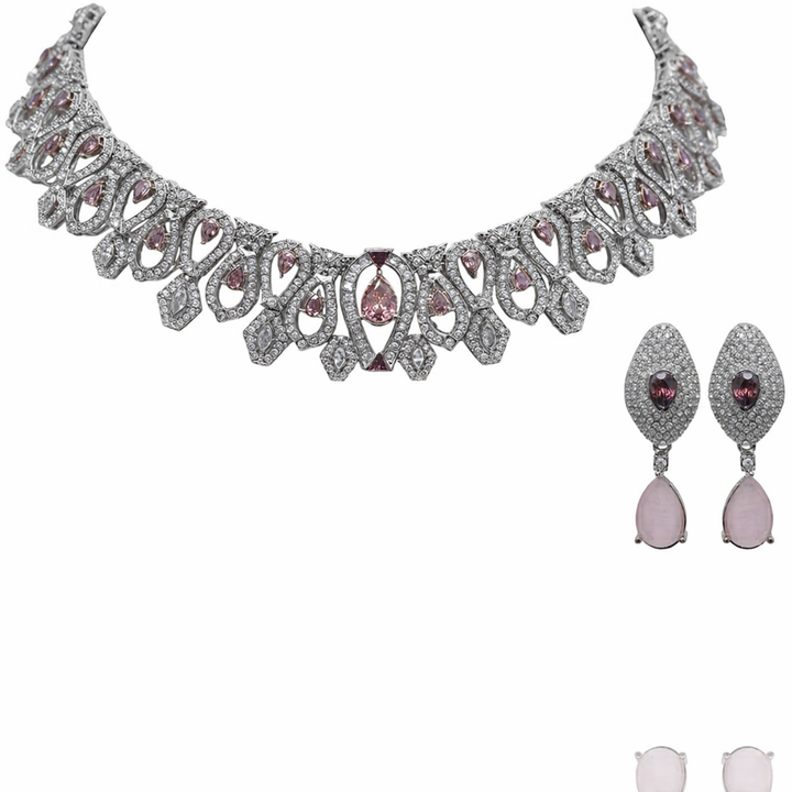 Kareena Kapoor Set Pink W/ Silver Plating