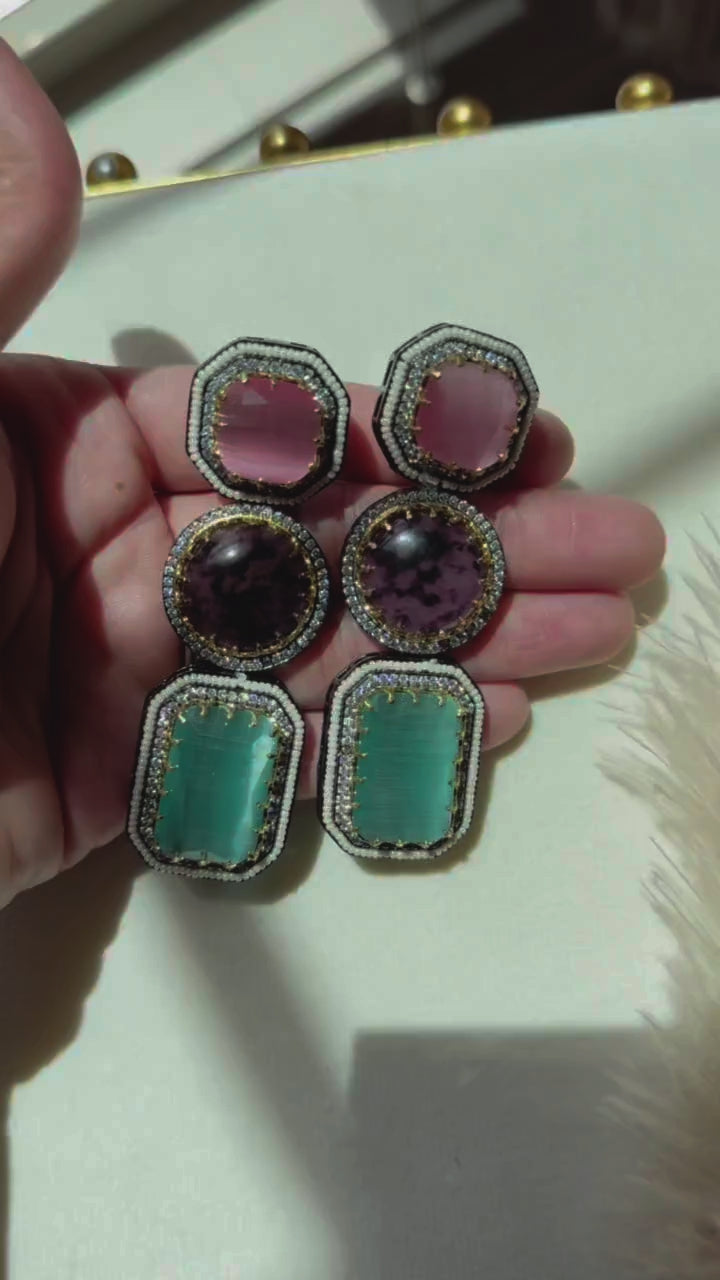 Prerna Earrings - Pink