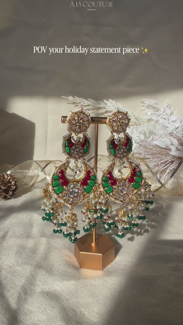 Memuna Earrings - Red & Green