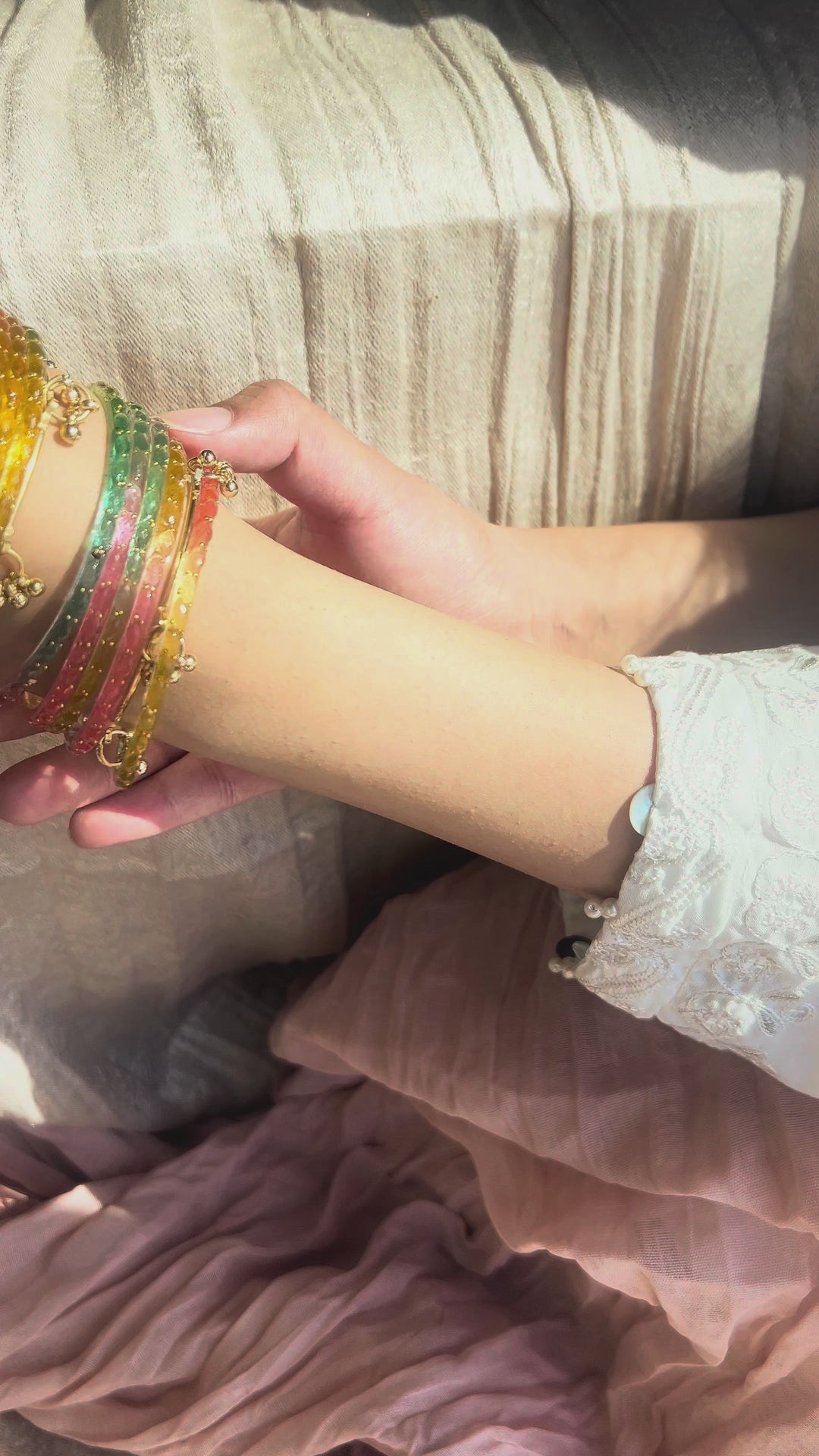 Myra Raindrop Bangles - Multicolor