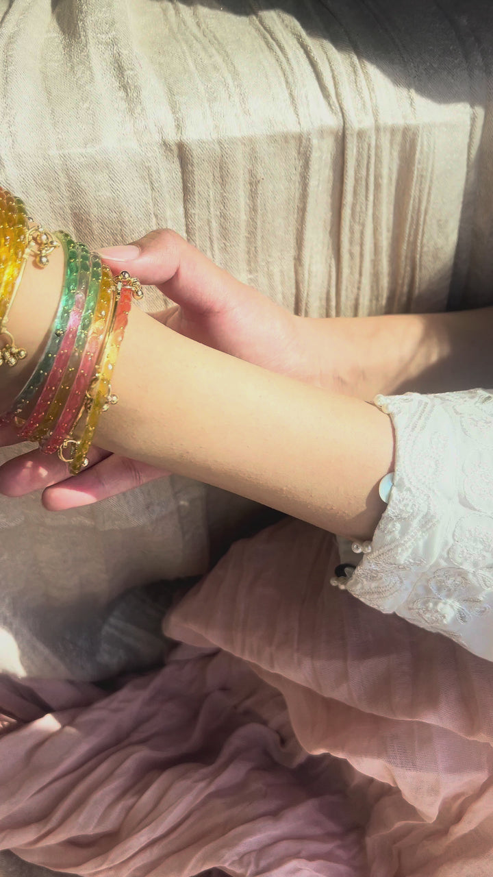 Myra Raindrop Bangles - Multicolor