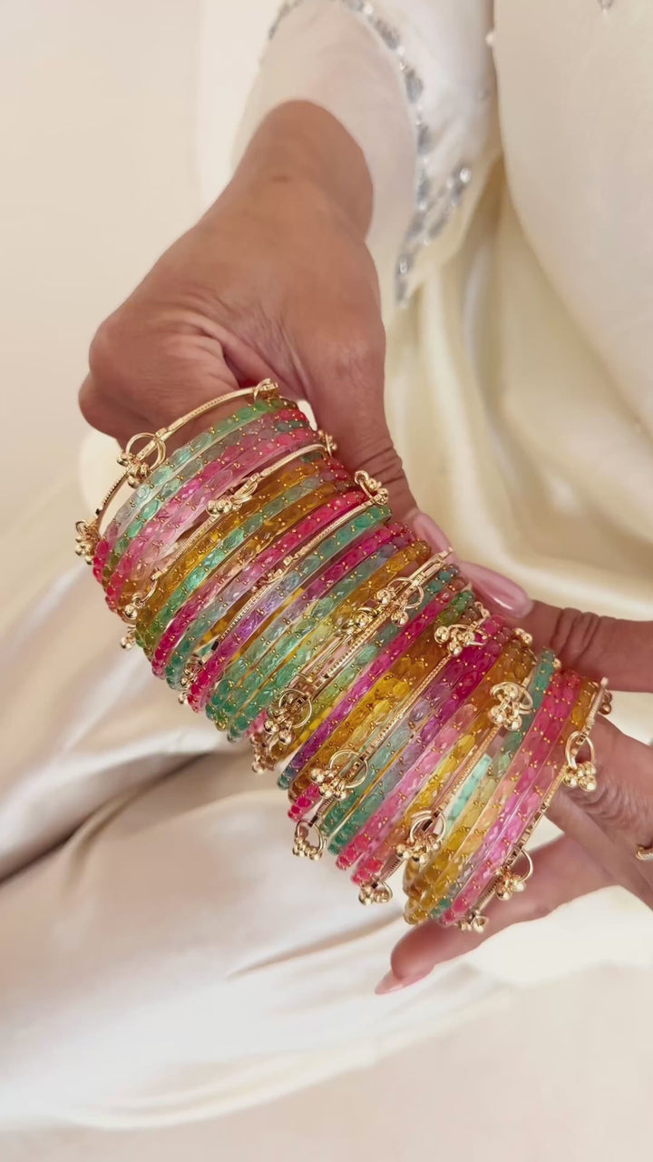Myra Raindrop Bangles - Multicolor