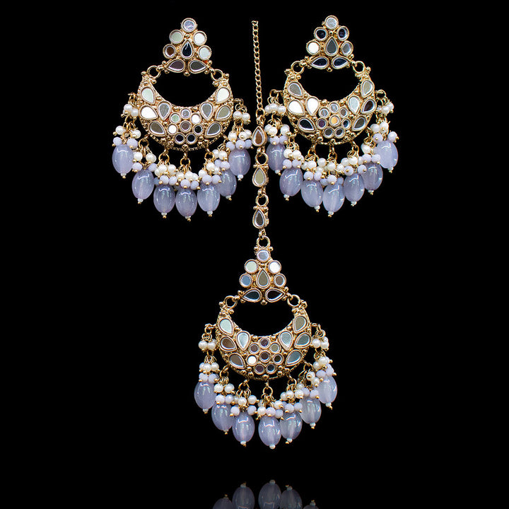 Selma Earrings & Teekah Set - Grey
