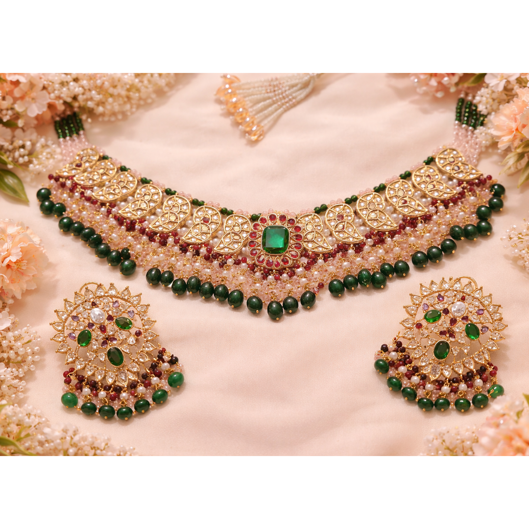 Zaryab Set - Emerald & Ruby