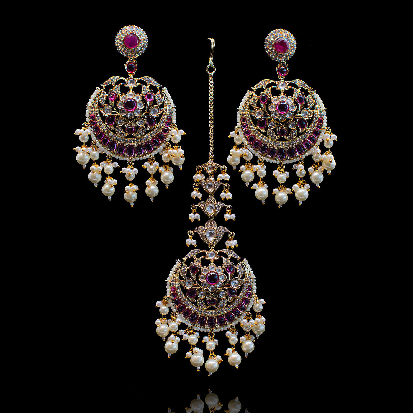 Shiza Set Ruby - Gold Plating