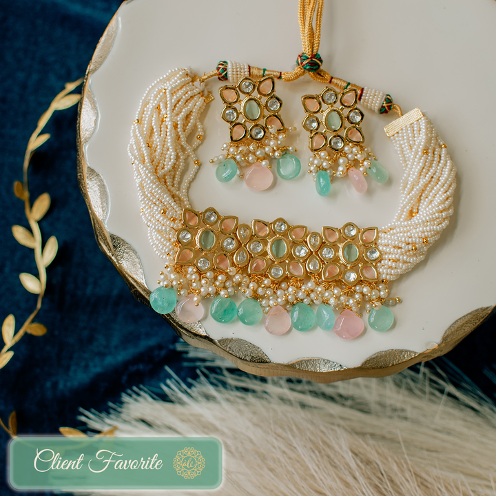 Arshiya Set - Mint & Pink