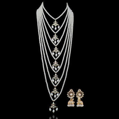 Custom Order-Jhanvi mala with earrings and teekah