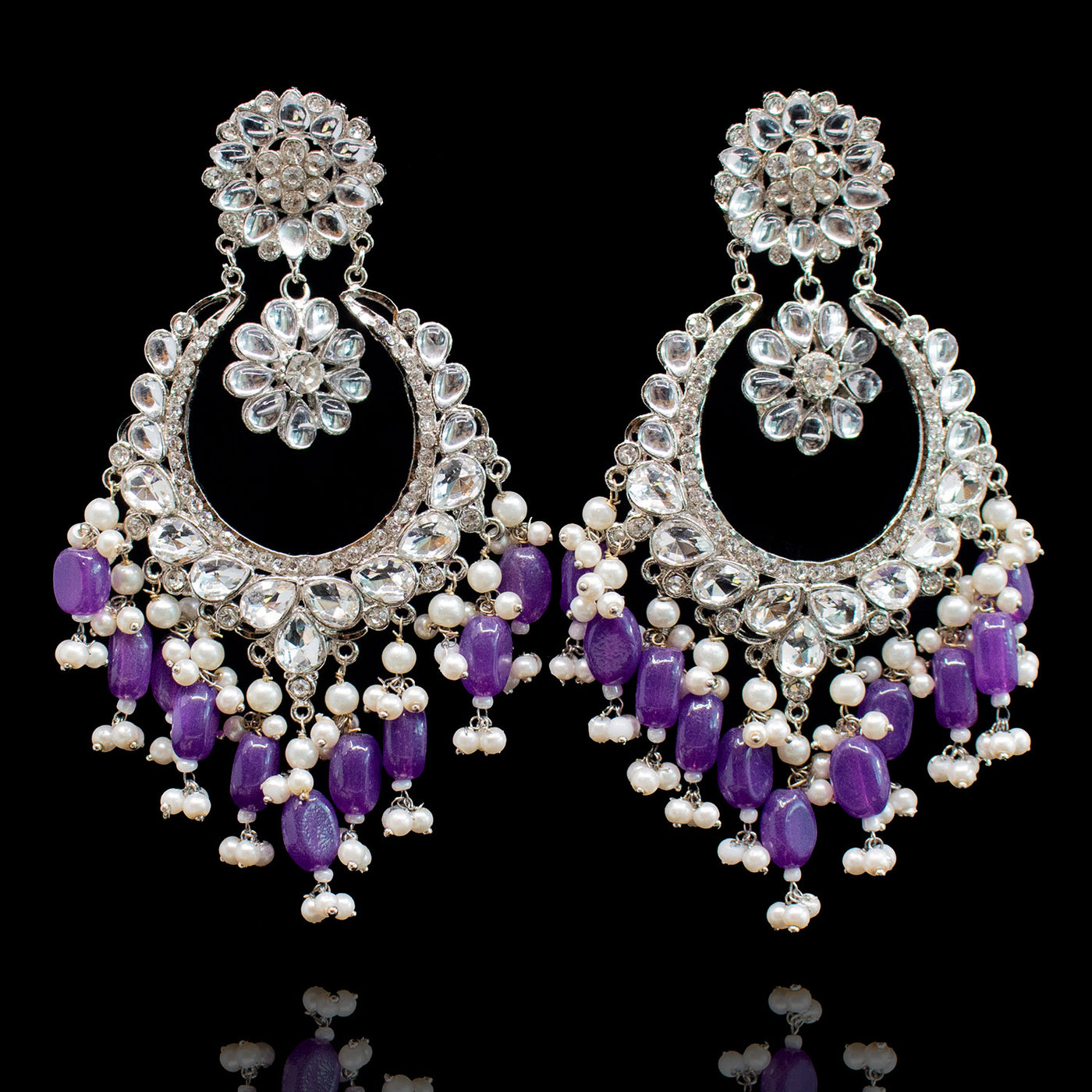 Custom order-Ensha earrings purple (gold plated)