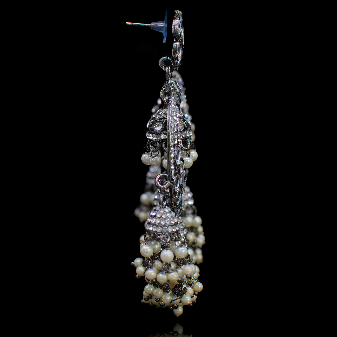 Saumya Earrings - Oxidized Silver