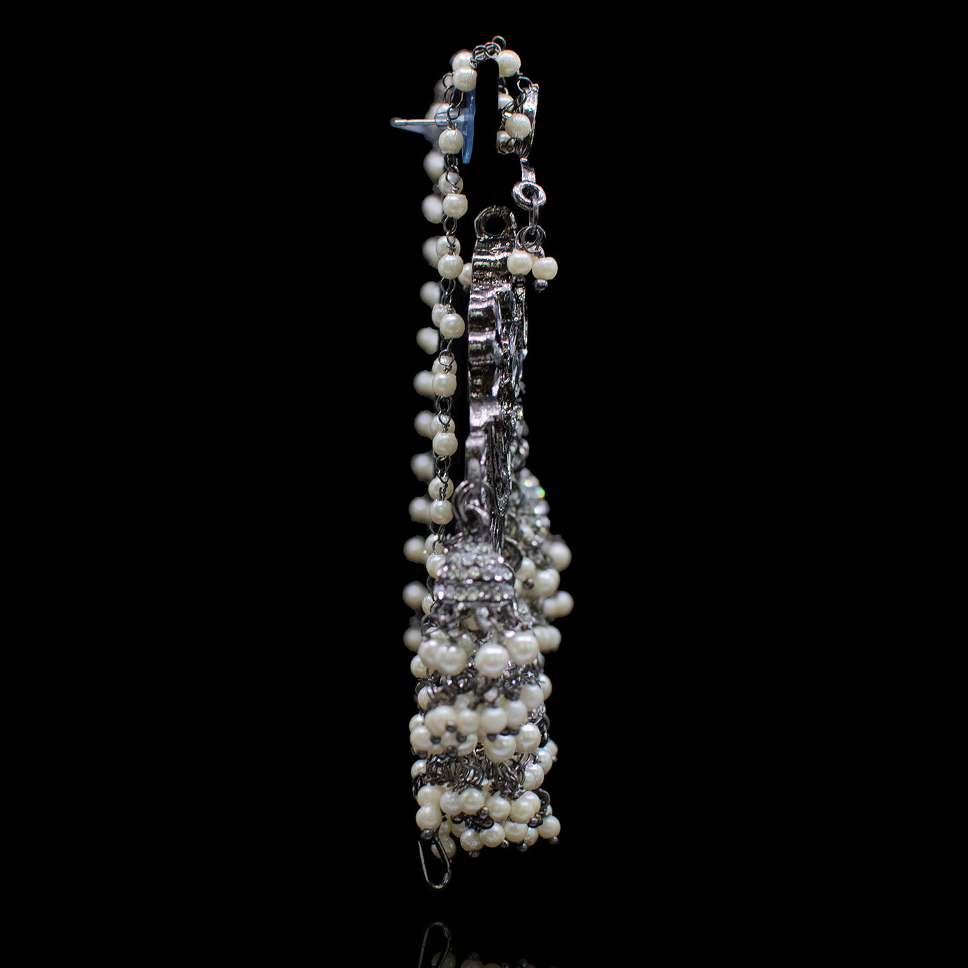 Liwa Earrings - Oxidized Silver