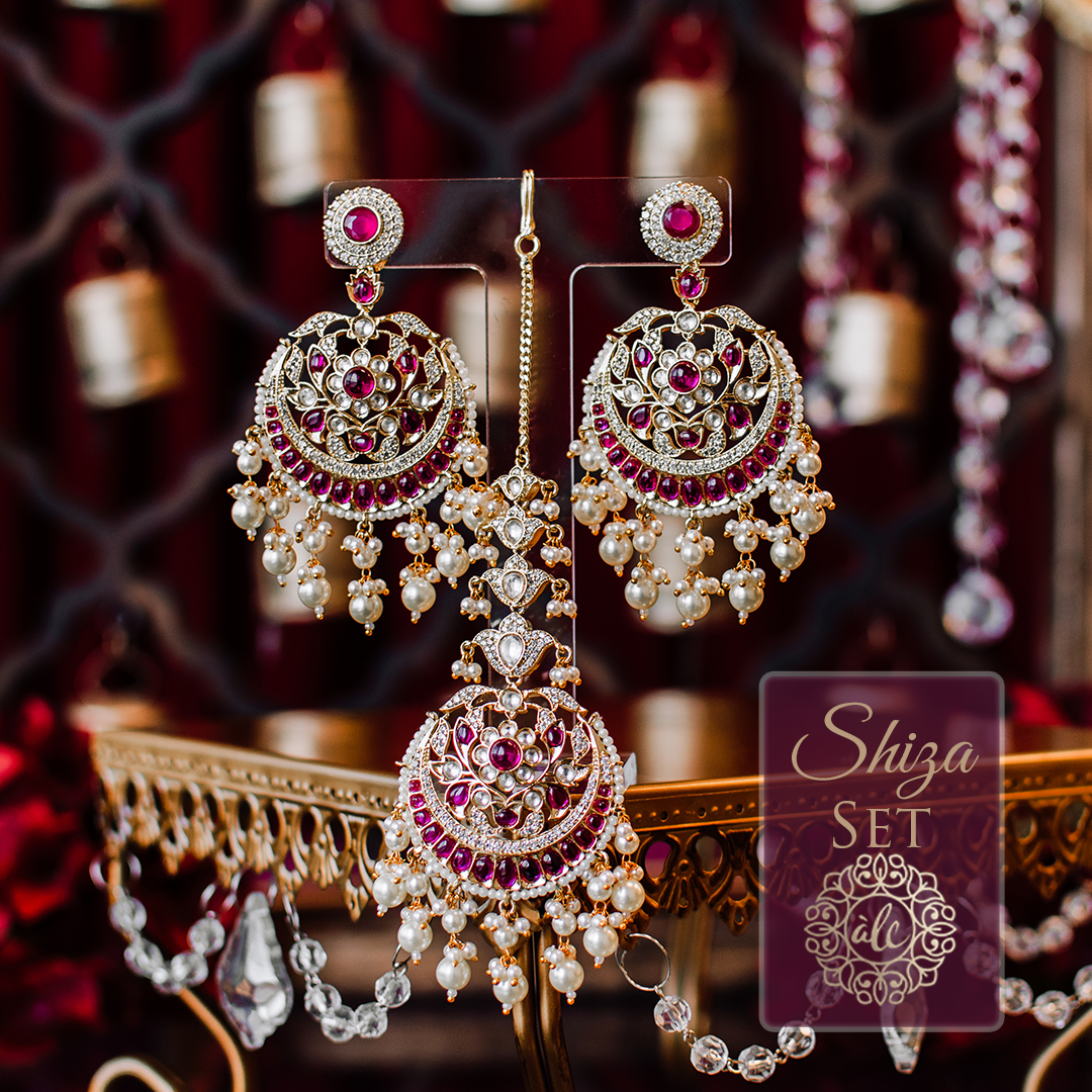 Shiza Set Ruby - Gold Plating