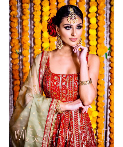 Shiza Set Ruby - Gold Plating