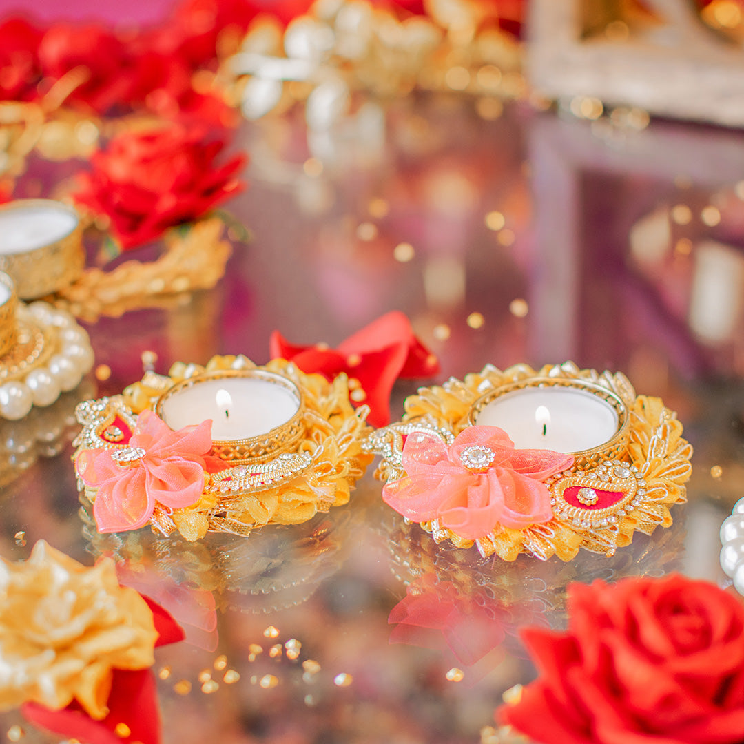Coral Floral Diyas